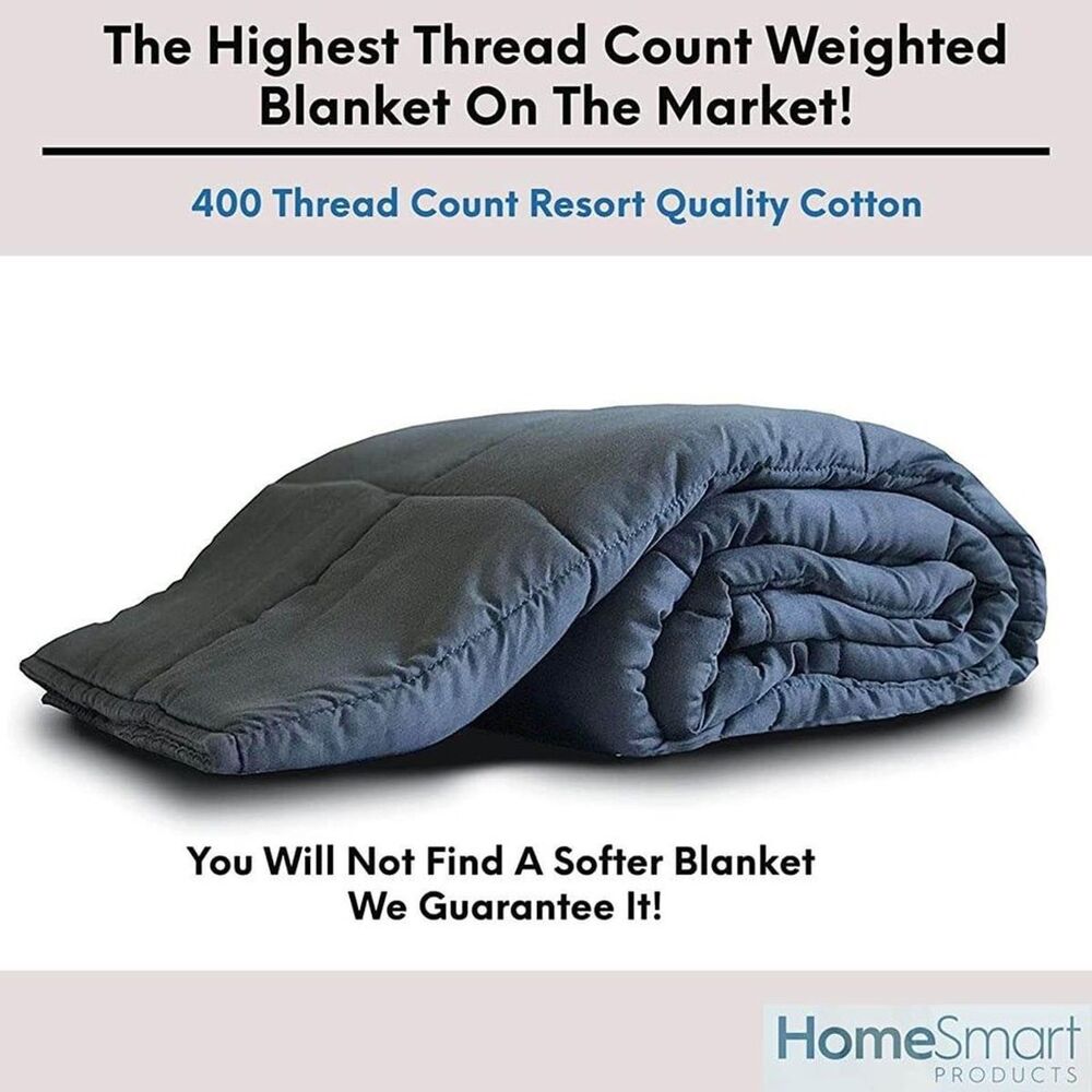Queen Sized Cooling 15 Lbs Weighted Blanket Comforter Anxiety Stress Reducing